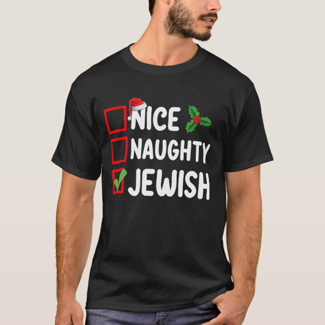 Camiseta Niza Navidades judíos lista vacaciones familiares (Anverso)