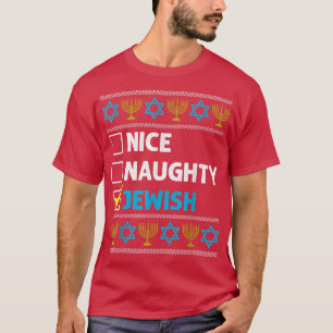 Camiseta Niza Navidades judíos traviesos Hanukkah Ugly Chan
