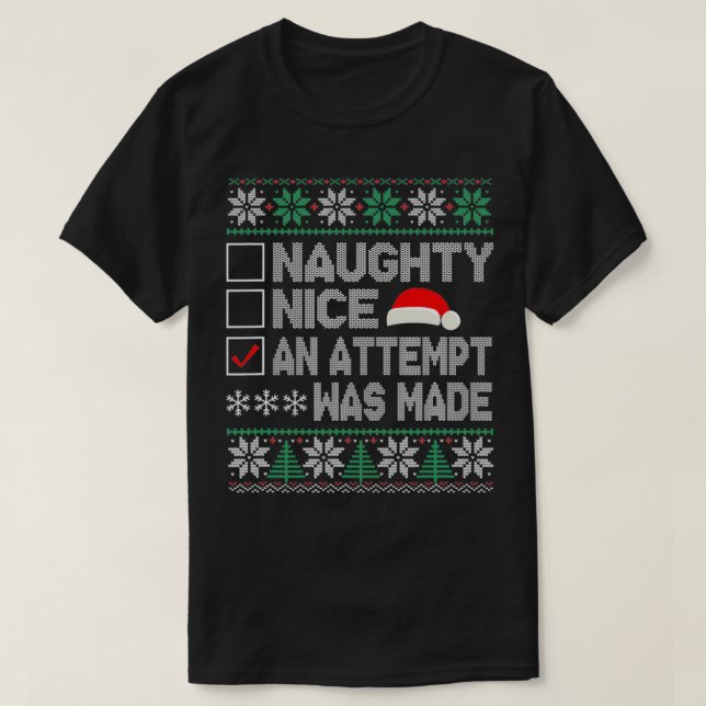 Camiseta Niza traviesa e intento de navidad fea (Diseño del anverso)