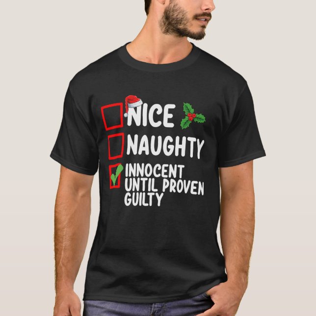 Camiseta Niza traviesa inocente hasta cristiana culpable de (Anverso)