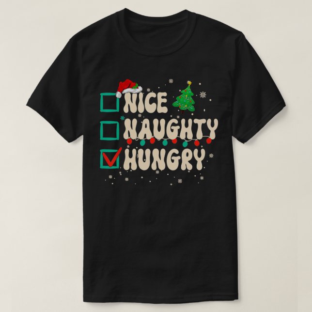 Camiseta Niza traviesa Navidades hambrientos lista Navidad  (Diseño del anverso)