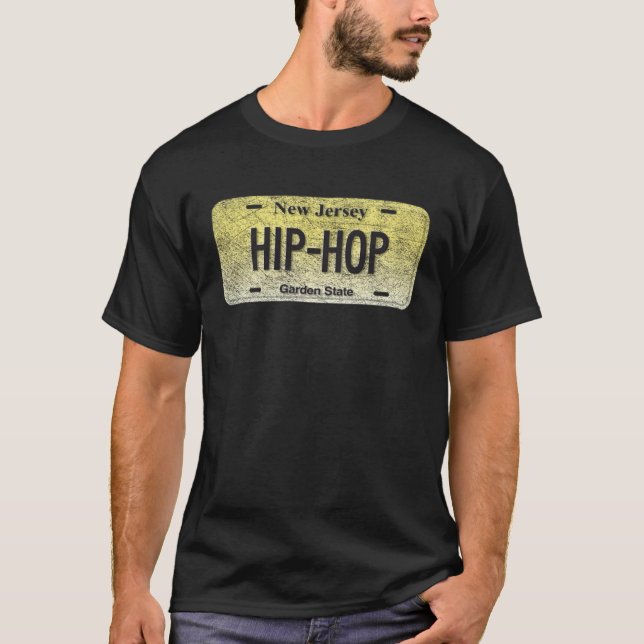 Camiseta NJ State Vanity License Plate HIP HOP (Anverso)