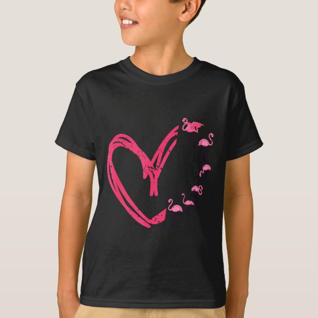 Camiseta Nk Animal Valentines Day Gift Flamingo  (Anverso)