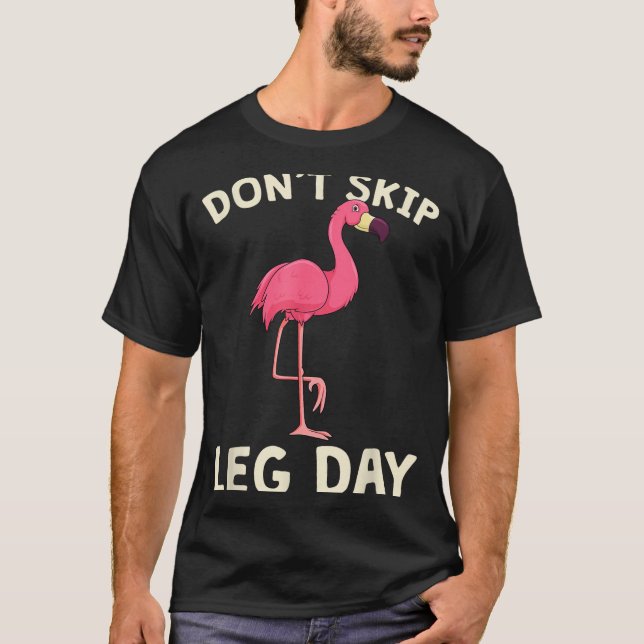 Camiseta Nk Flamingo Workou Don't Skip Leg Day Gym Fitness  (Anverso)