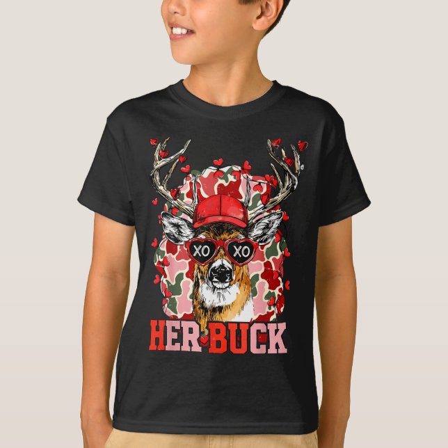 Camiseta Nk Her Buck Camo Deer Hunting Camouflage Matching  (Anverso)