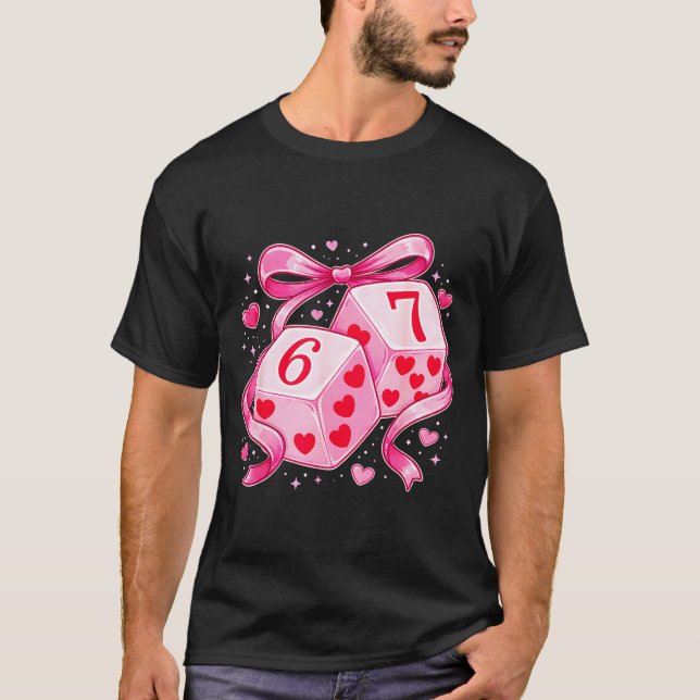 Camiseta Nk Love Dice 6 7 Hearts Valentine Cute Romantic Ar (Anverso)