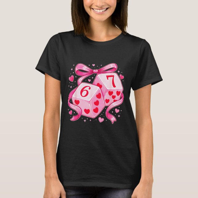 Camiseta Nk Love Dice 6 7 Hearts Valentine Cute Romantic Ar (Anverso)