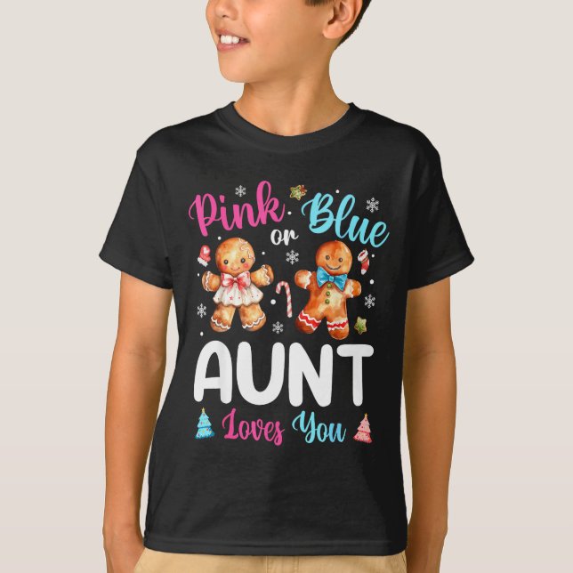 Camiseta Nk Or Blue Aunt Loves You Gender Reveal Christmas  (Anverso)