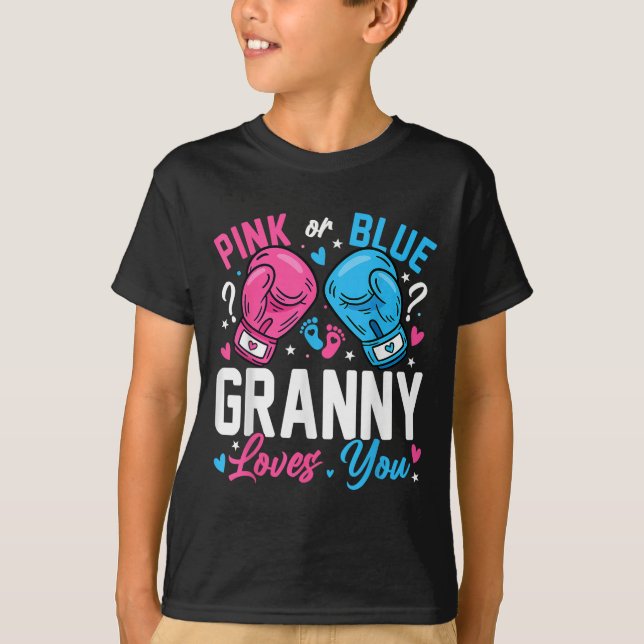 Camiseta Nk Or Blue Granny Loves You Boxing Gender Reveal  (Anverso)