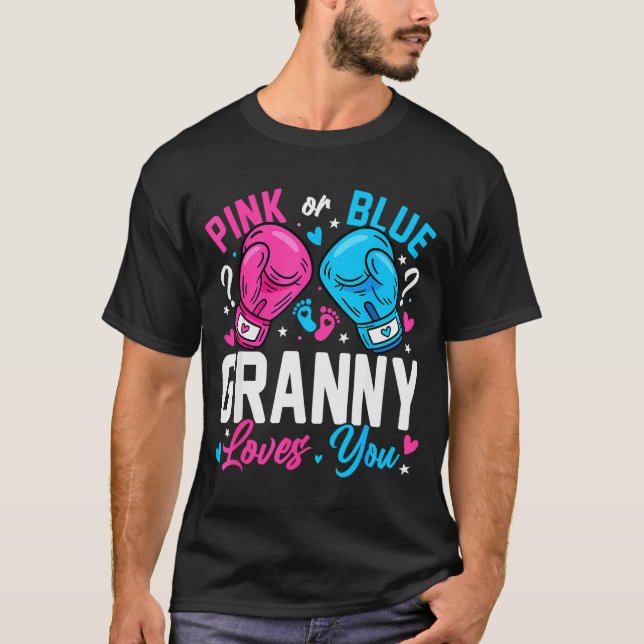 Camiseta Nk Or Blue Granny Loves You Boxing Gender Reveal  (Anverso)