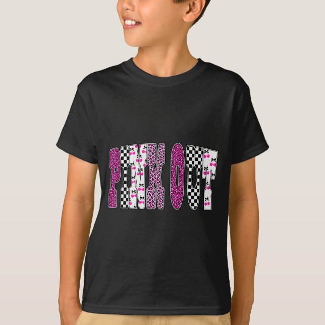Camiseta Nk Out Leopard Checkered Breast Cancer Football Ga (Anverso)