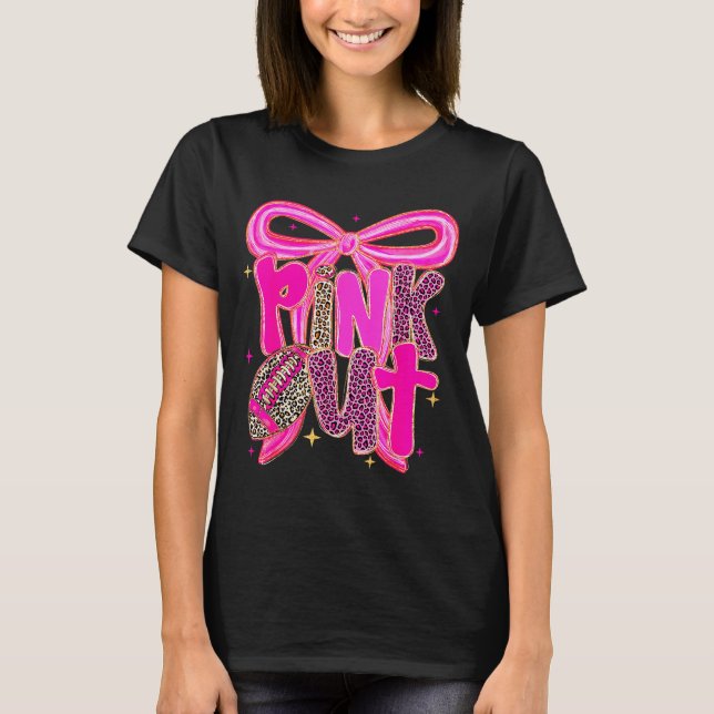 Camiseta Nk Out Leopard Football Bow Breast Cancer Awarenes (Anverso)