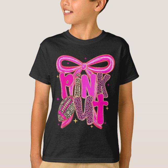 Camiseta Nk Out Leopard Football Bow Breast Cancer Awarenes (Anverso)