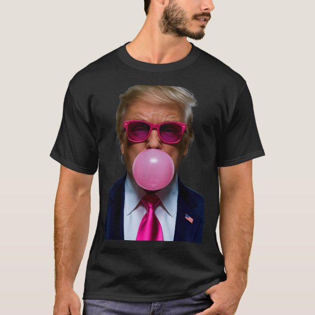 Camiseta Nk Sungles Funny Donald Trump Nk Bubble Gum 2024  (Anverso)