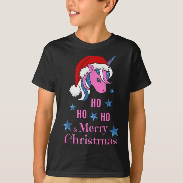 Camiseta Nk Unicorn Santa Merry Christmas  (Anverso)