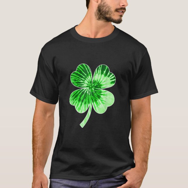 Camiseta Nn Green-Tie-Dye Shamrock Cuatro Lámparas De Hojas (Anverso)