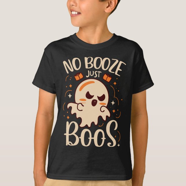 Camiseta No a Booze, solo a Boos Halloween (Anverso)
