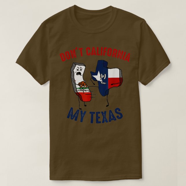 Camiseta No a California mi gracia de Texas (Diseño del anverso)