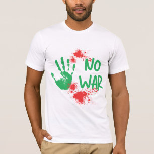 Camiseta No a la Guerra - Diseño de Huella de Mano de Prote