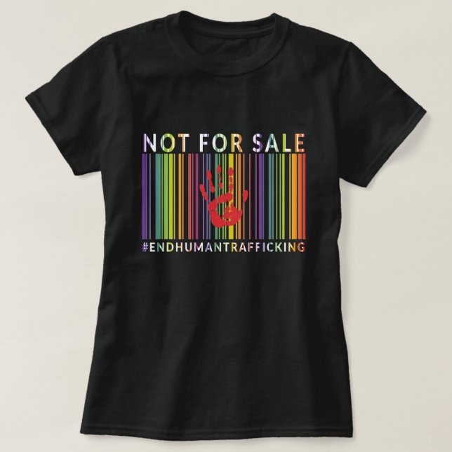 Camiseta No a la venta - Acabar con el tráfico humano - Cód (Diseño del anverso)