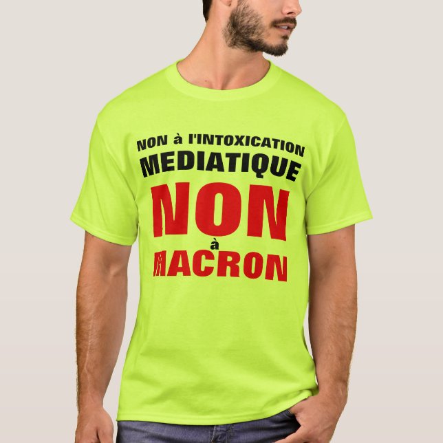 Camiseta No à L'intoxicación médiatique - No à Macron (Anverso)