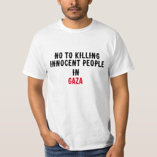 Camiseta No a matar personas inocentes (Anverso)