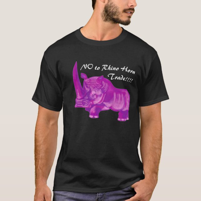 Camiseta NO al comercio del cuerno del rinoceronte (Anverso)