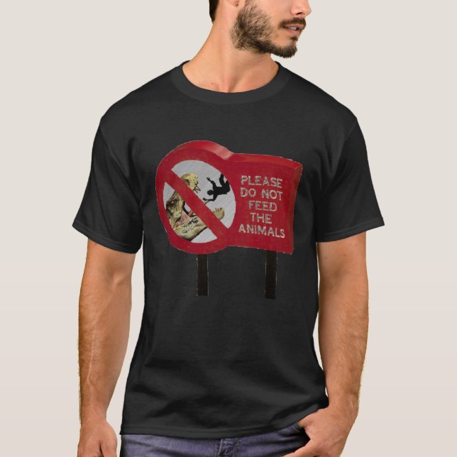 Camiseta No alimente el dinosaurio (Anverso)