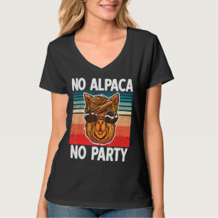 Camiseta No Alpaca No Fiesta Graciosa Alpaca Con Gafas De S