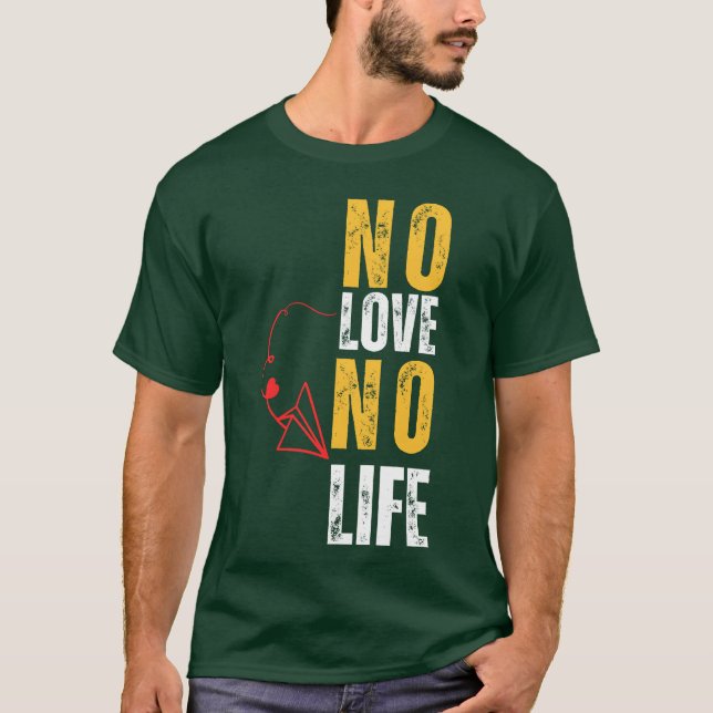 Camiseta No amor no hay vida retro (Anverso)