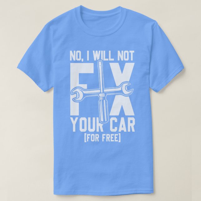Camiseta No arreglaré el coche (Diseño del anverso)