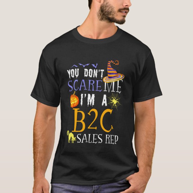 Camiseta No Asustas a Representante de Ventas B2C Halloween (Anverso)