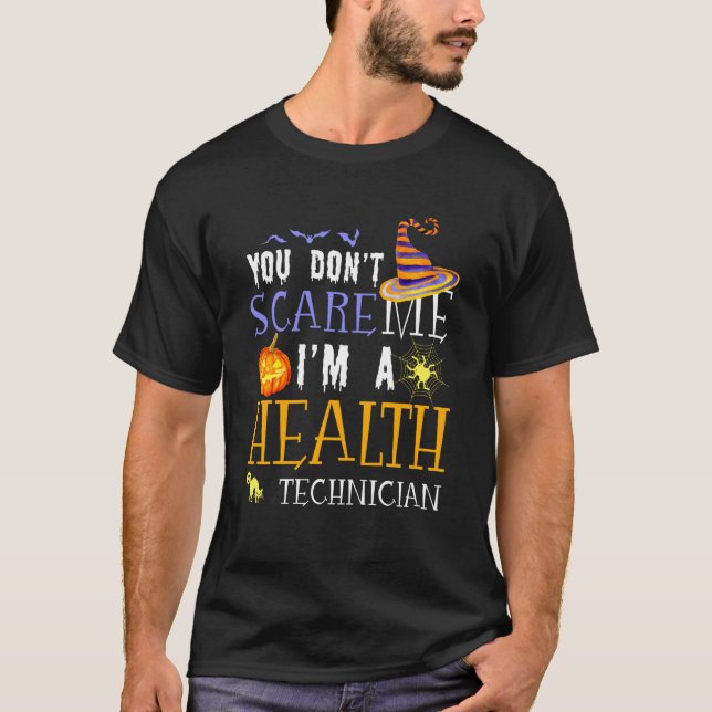 Camiseta No Asustas Técnico De Salud Dichos De Halloween (Anverso)