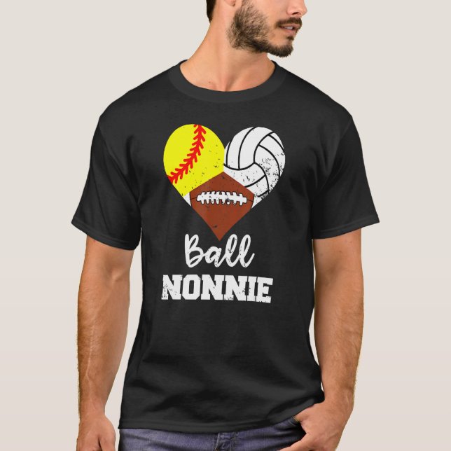Camiseta No Ball Nonnie Heart Softball Volleyball (Anverso)