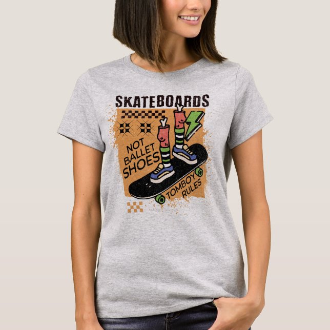 Camiseta No Ballet Shoes Tomboy Reglas Chica (Anverso)