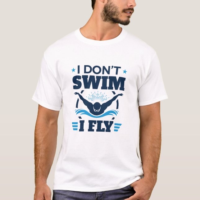 Camiseta No baño vuelo nadando mariposa (Anverso)