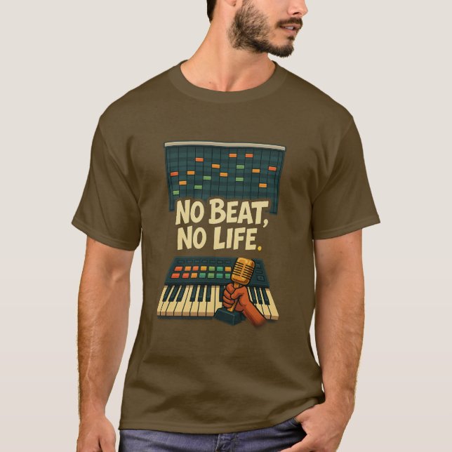 Camiseta No Beat, No Life – Music Producer T-Shirt (Anverso)