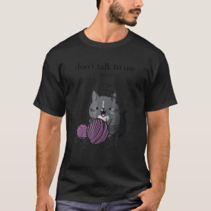 Camiseta No bebas o me estoy contando Gato de ganchillo y