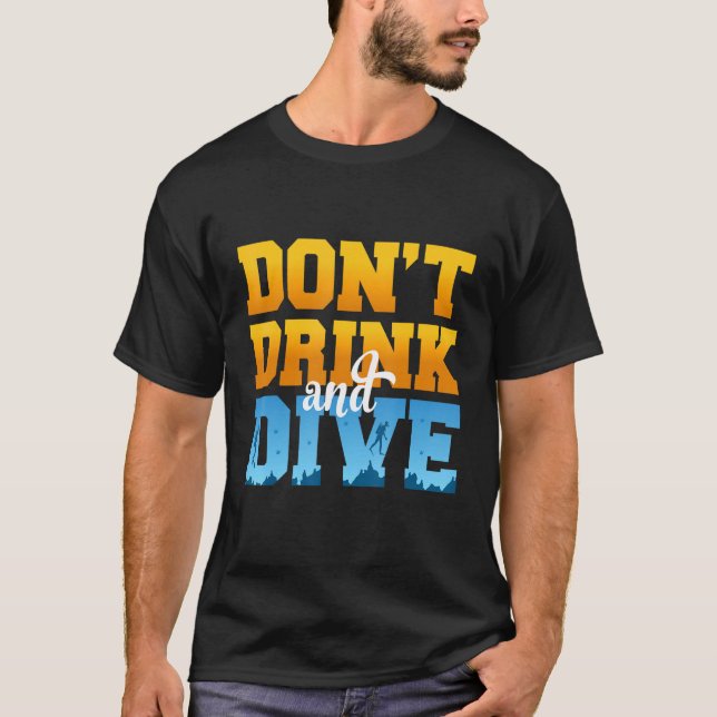 Camiseta No bebas y buceas, freediver, Drinki (Anverso)
