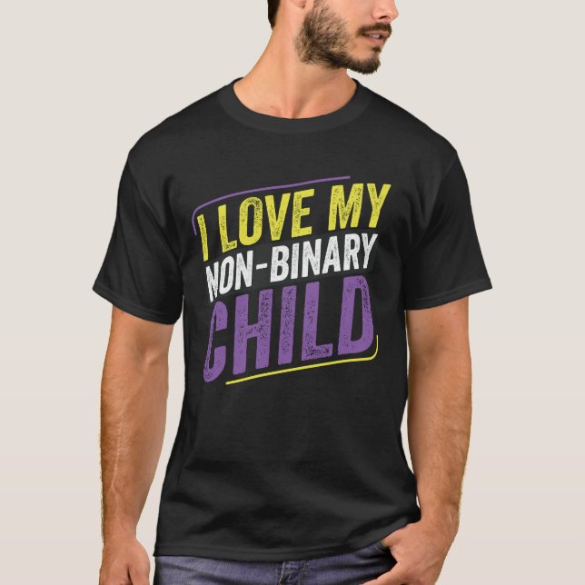 Camiseta No binario Amo a mi madre LGBT no binaria  (Anverso)