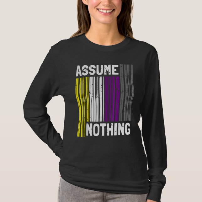 Camiseta No binario I Orgullo Lgbt I Código de barras de ba (Anverso)