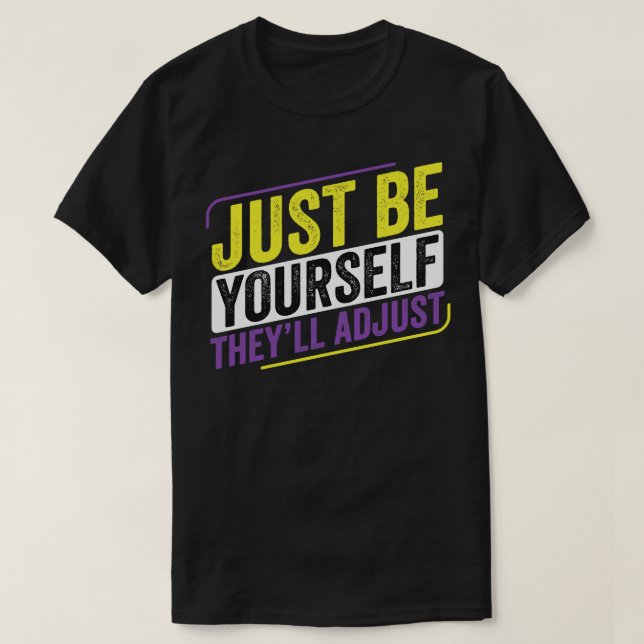 Camiseta No binario sé el tuyoAjustan la entrada LGBT no bi (Diseño del anverso)
