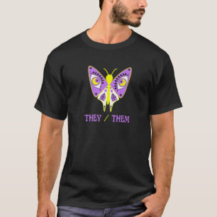 Camiseta No binarios Ellos Pronundan LGBTQ Morple Yellow B