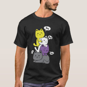 Camiseta No binarios Que Los Muestran Meow Bandera No Binar