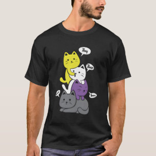 Camiseta No binarios Que Los Muestran Meow Bandera No Binar