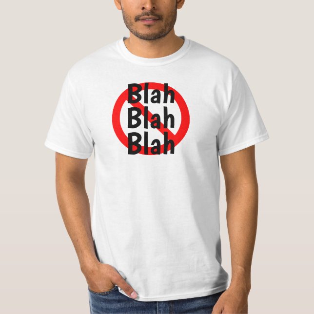 Camiseta No, Blah Blah Rótulo en rojo, blanco y negro (Anverso)