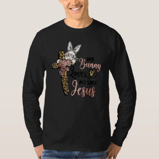 Camiseta No Bunny Loves Me Like Jesus Easter Day Leopard Cr