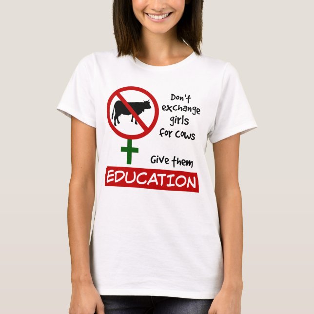 Camiseta No cambien Chicas por vacas, denles educación (Anverso)