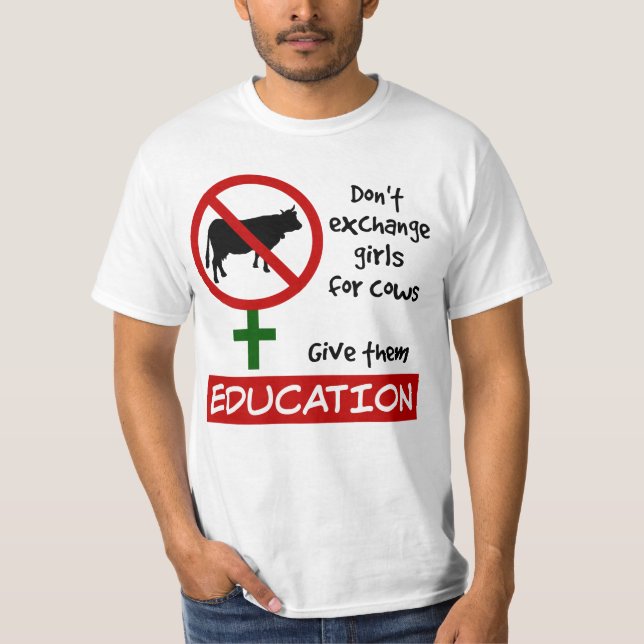 Camiseta No cambien Chicas por vacas, denles educación (Anverso)