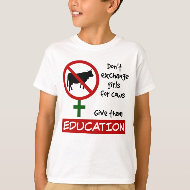Camiseta No cambien Chicas por vacas, denles educación (Anverso)